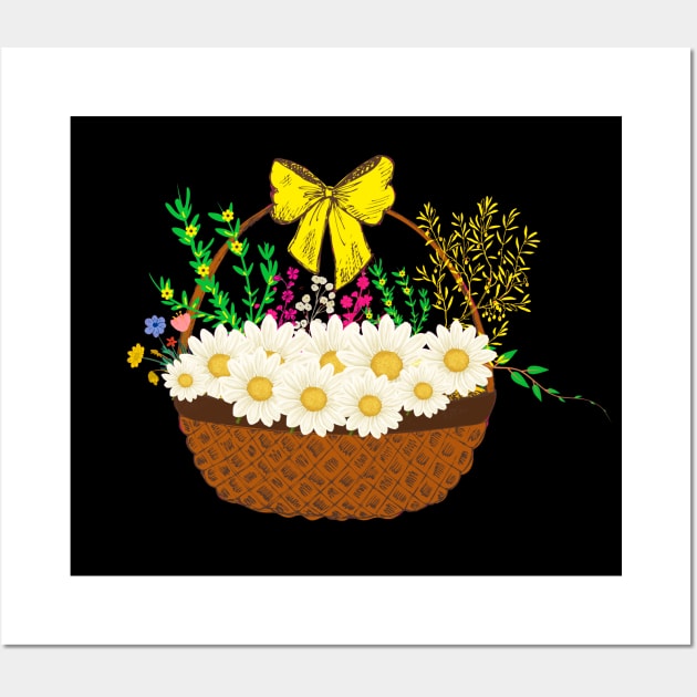 colorful flowers in the basket enjoying the spring Wall Art by ICONIS